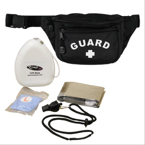 Kemp USA Hip Pack - with Lifeguard Essentials Supply Pack, Black