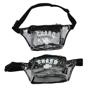 Kemp USA Hip Pack - with Mesh Drain and GUARD Logo, Clear