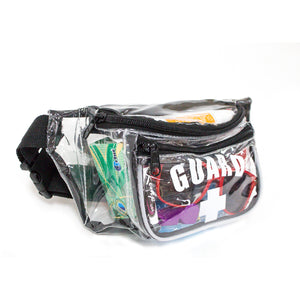 Kemp USA Hip Pack - with Mesh Drain and GUARD Logo, Clear