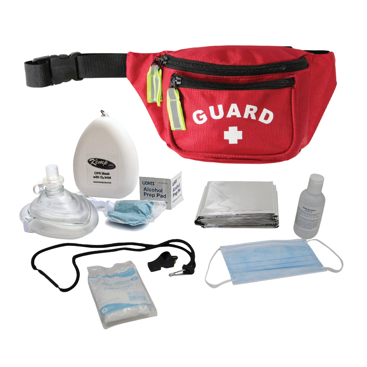 Kemp USA Hip Pack - Kemp USA Premium Hip Pack with PPE Supply Pack, Red