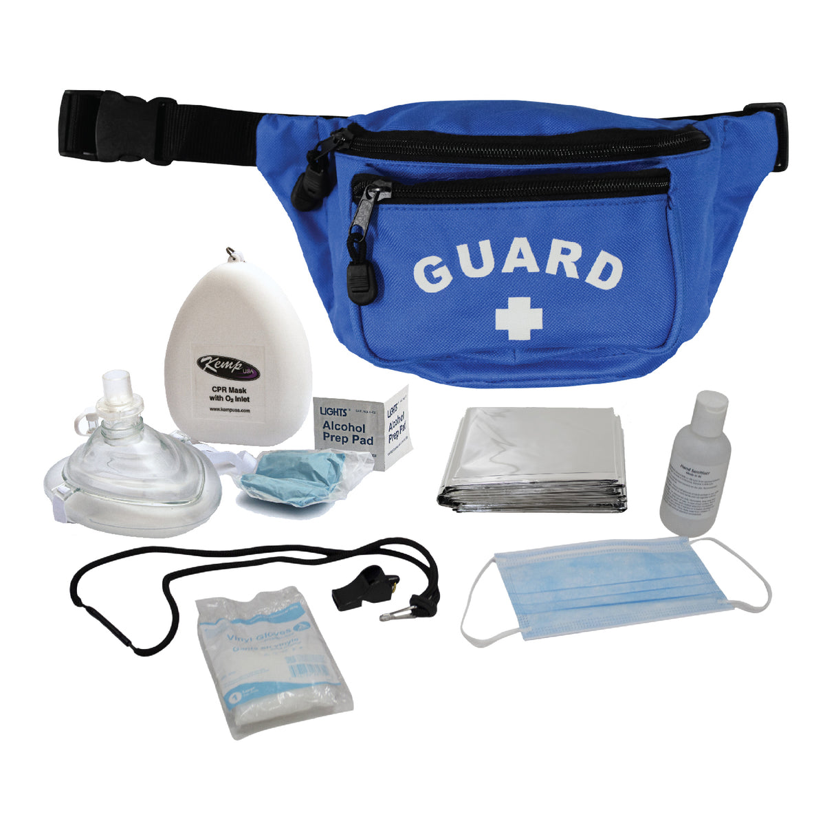Kemp USA Hip Pack - with PPE Supply Pack, Royal Blue