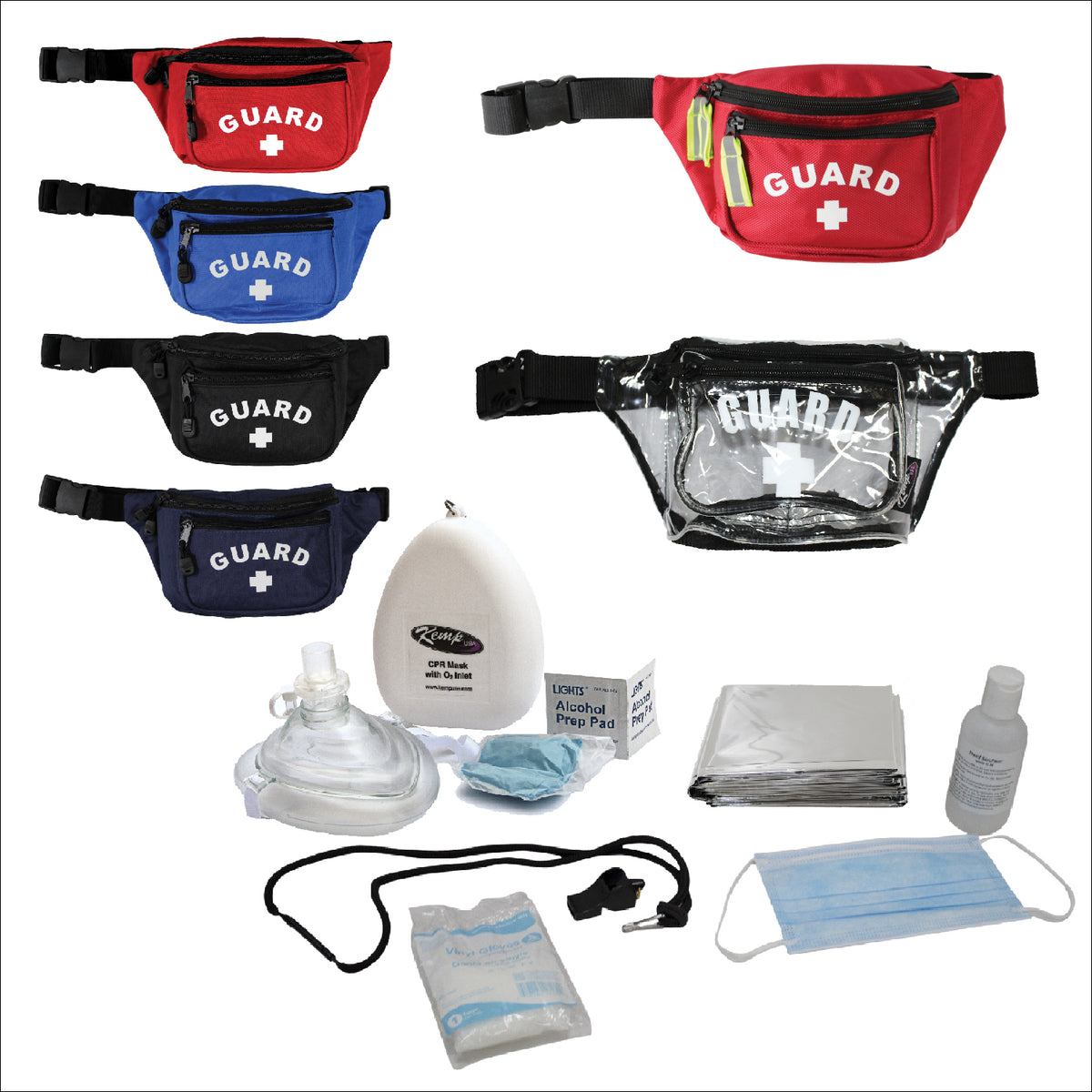 Kemp USA Hip Pack - Kemp USA PPE Supply Pack for Hip Pack (Supply Pack Only)