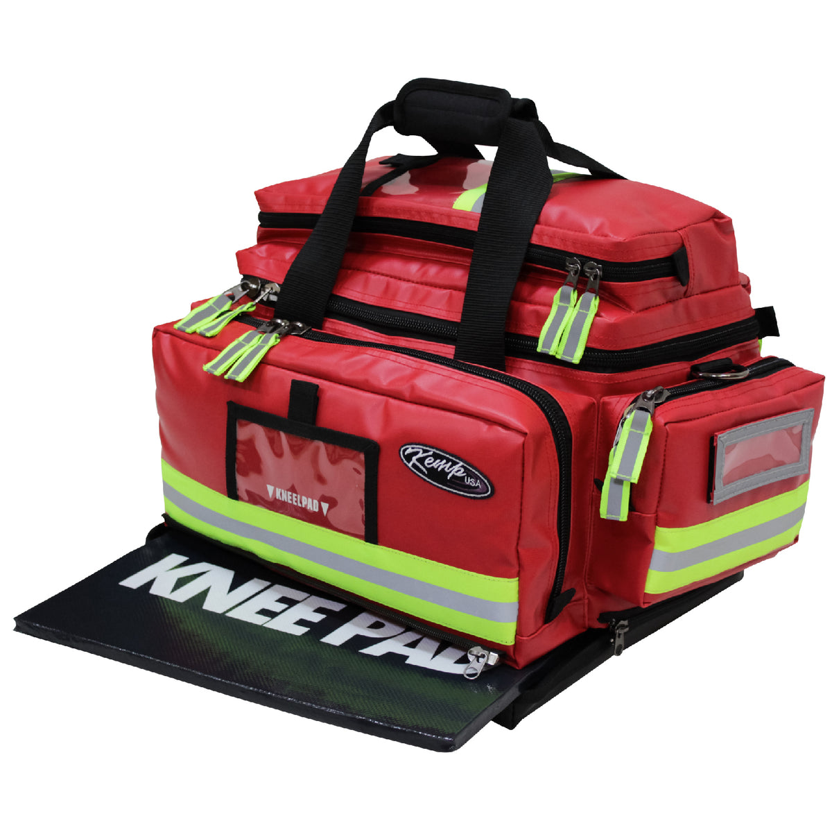 Kemp USA Premium Large Professional Trauma Bag - Kemp USA Tarpaulin Fluid Resistant Large Professional Trauma Bag, Red