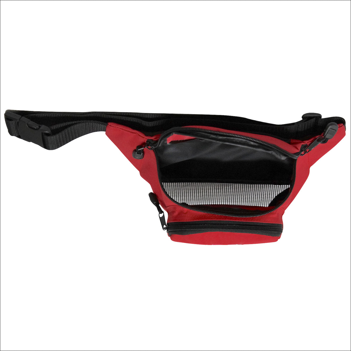 Kemp USA Hip Pack with Mesh Drain Bottom, No Logo - Red