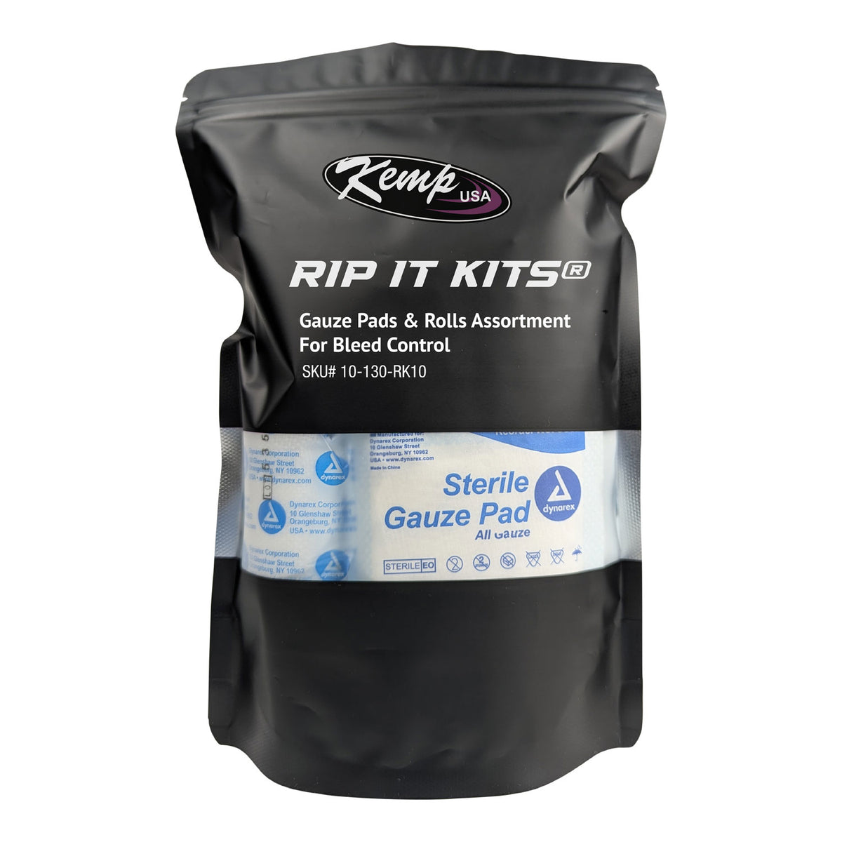 Kemp USA Rip It Kits® - Gauze Pads & Rolls Assortment For Bleed Control, Sterile
