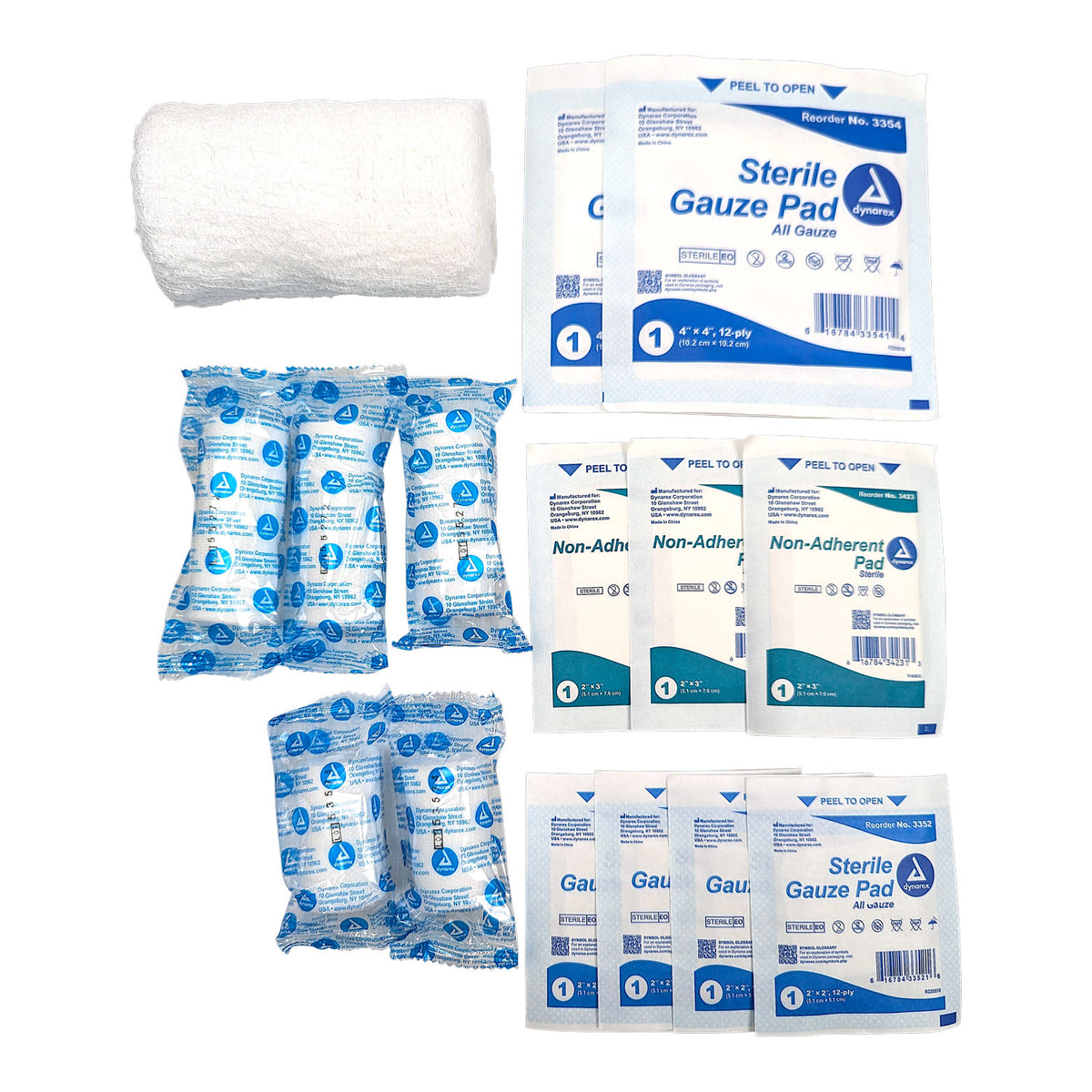 Kemp USA Rip It Kits® - Gauze Pads & Rolls Assortment For Bleed Control, Sterile