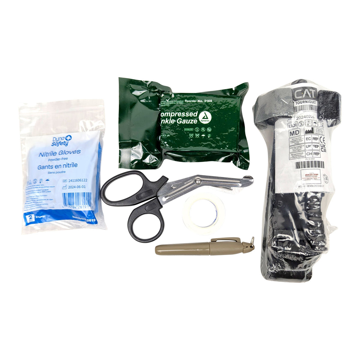 Kemp USA Rip It Kits® - Tourniquet Application Kit w/ CAT Tourniquet (Refill Kit for Tourniquet Holster Item #140)