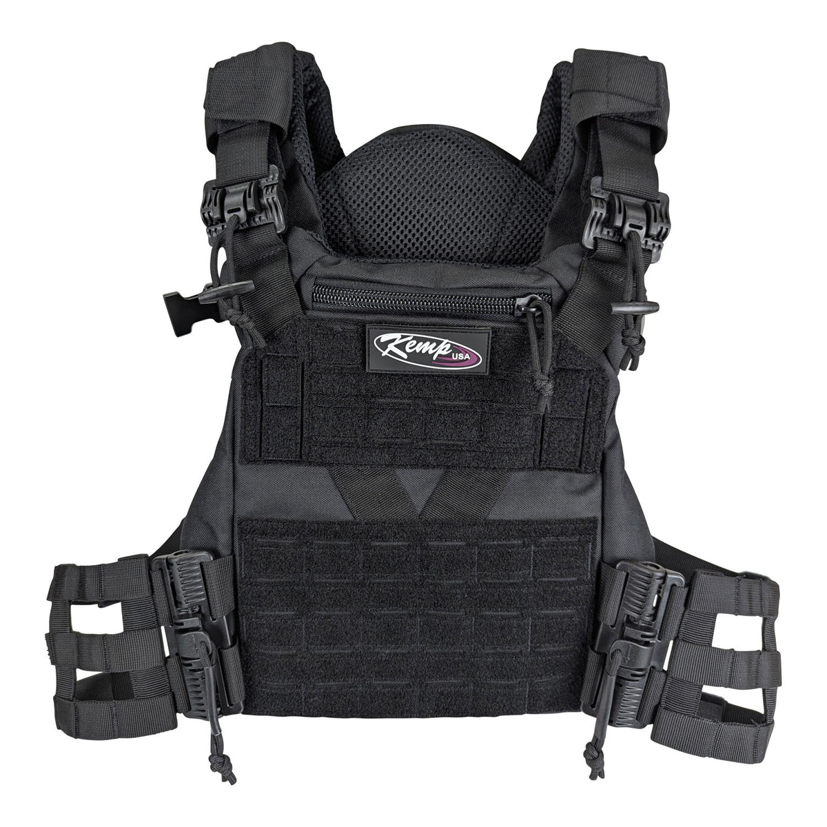 Kemp USA Tactical Vest with Quick Release Buckles - Black