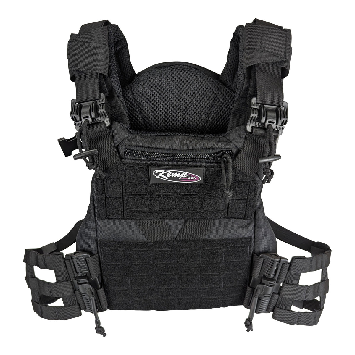 Kemp USA Tactical Vest with Quick Release Buckles - Black