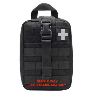 Kemp USA Trauma IFAK Molle Tactical Rip-Away Pouch, Large, Black ( - w/ RIP IT KIT RK5)