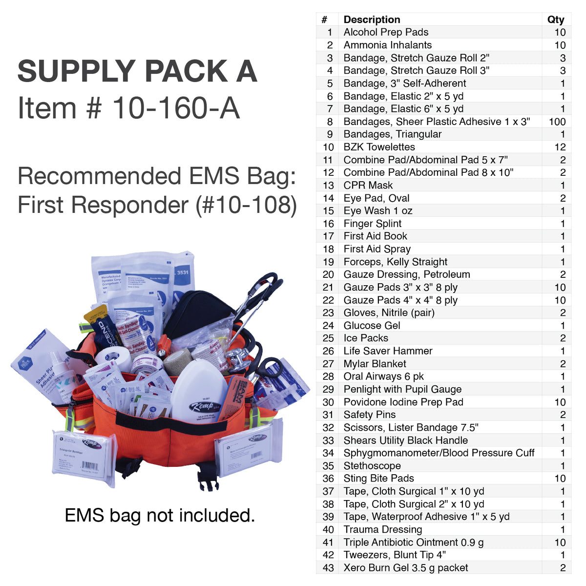Kemp USA Medical Supply Pack - A