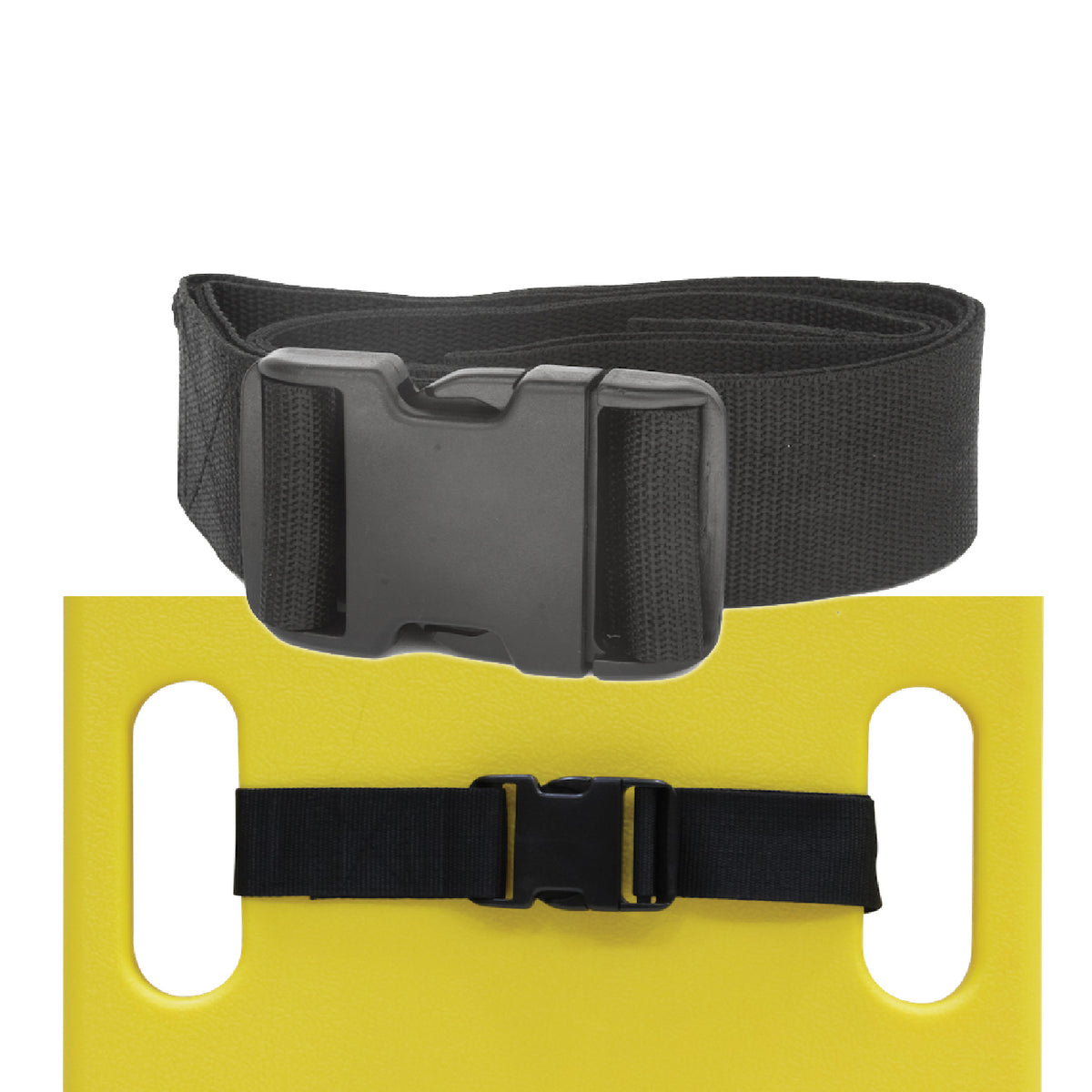 Kemp USA One Piece Spineboard Strap with Plastic Buckle - Black