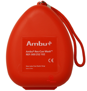 Ambu® CPR Mask with O2 Inlet, Headstrap, Gloves, and Wipes - Default Title
