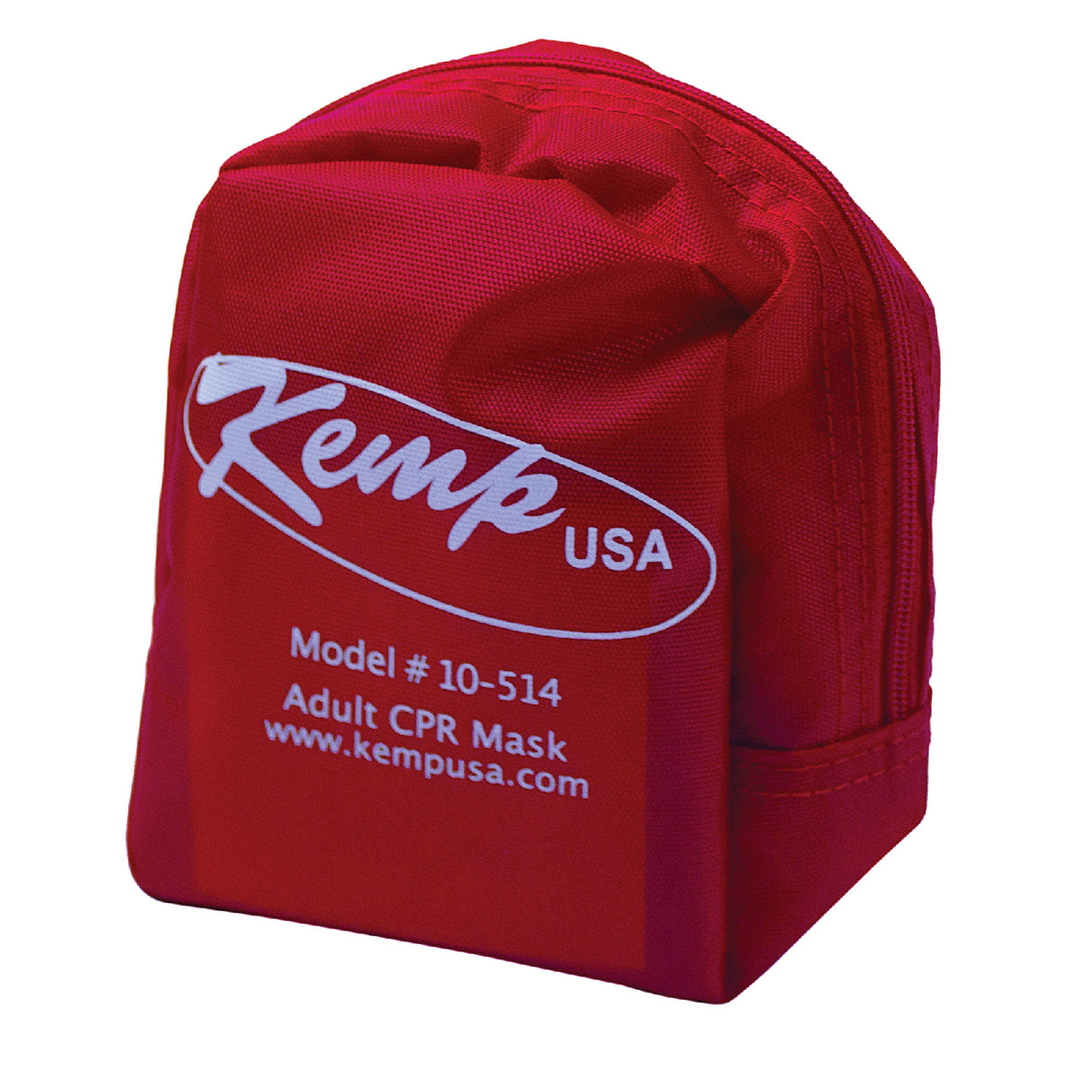 Kemp USA CPR Mask with O2 Inlet, Headstrap, Gloves - and Wipes in Soft Case Pouch
