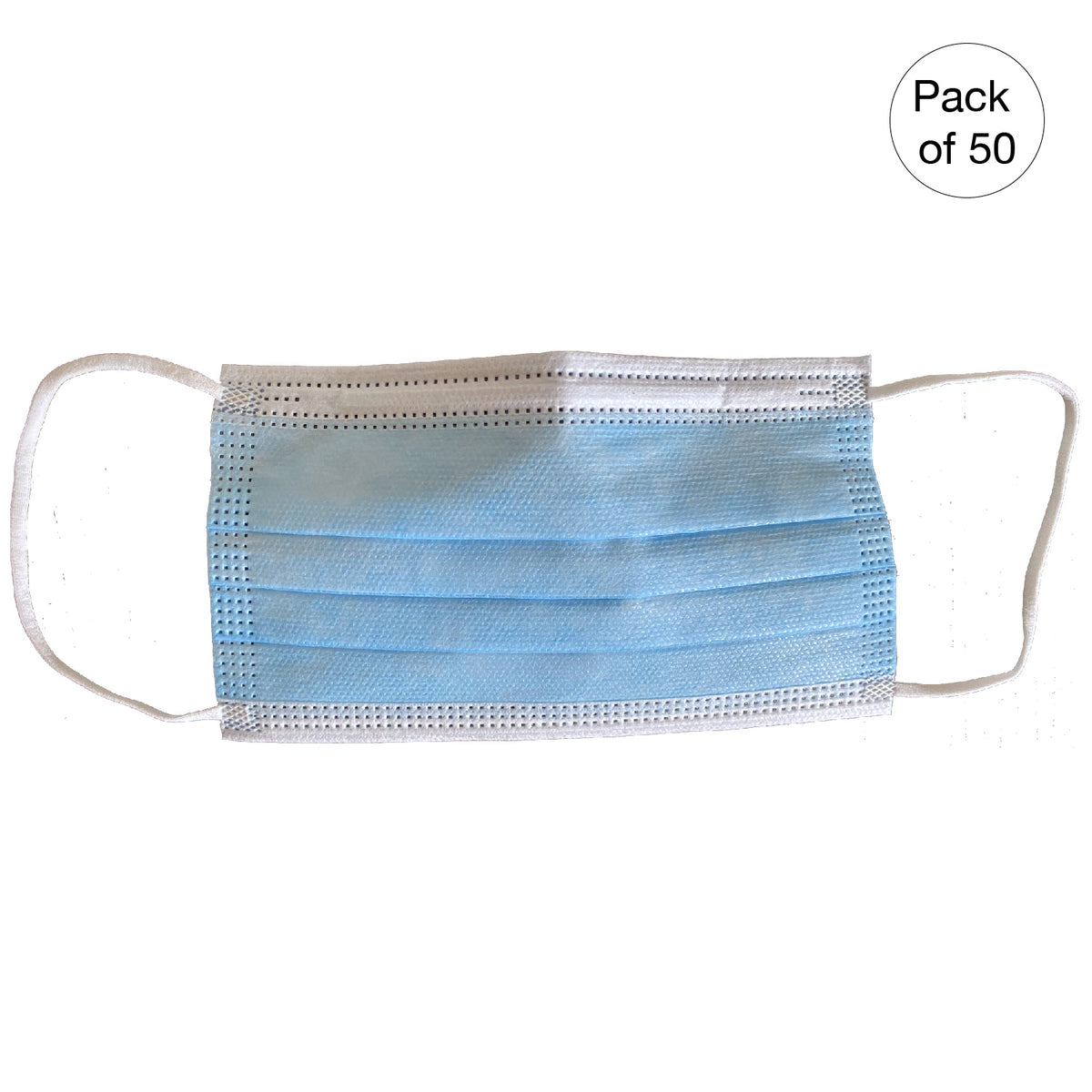 Kemp USA Blue Disposable Face Masks, Non-Medical - 3-Ply (Pack of 50)