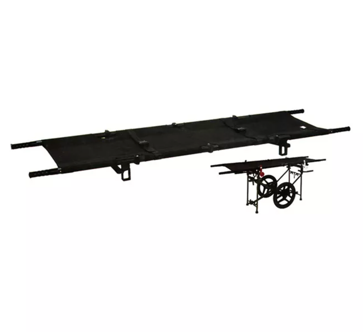 Kemp USA Deluxe Bi-Fold Litter Stretcher - Black