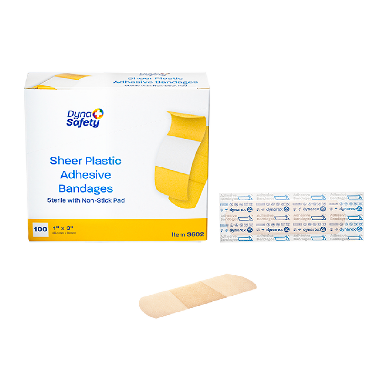 Kemp USA Plastic Bandages,1" x 3", Sterile ( - 100 pcs)