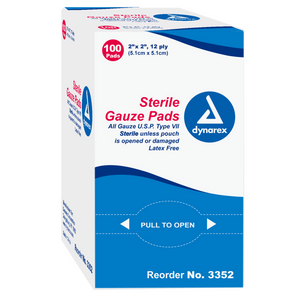Kemp USA Gauze Pads - 2x2", Sterile (100 pcs)