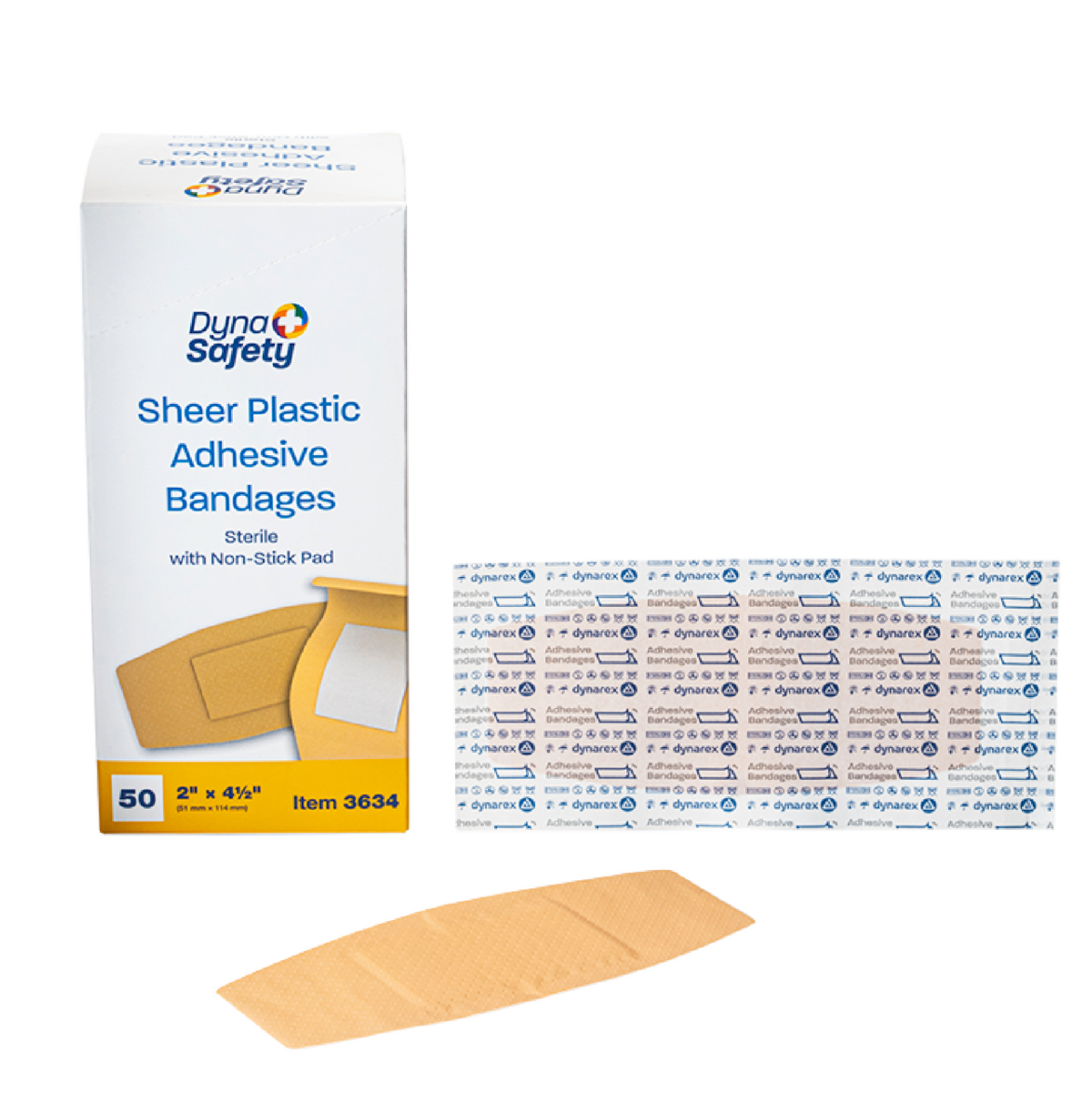 Kemp USA Plastic Bandages, 2" x 4.5", Extra Large ( - 1,200 pcs)