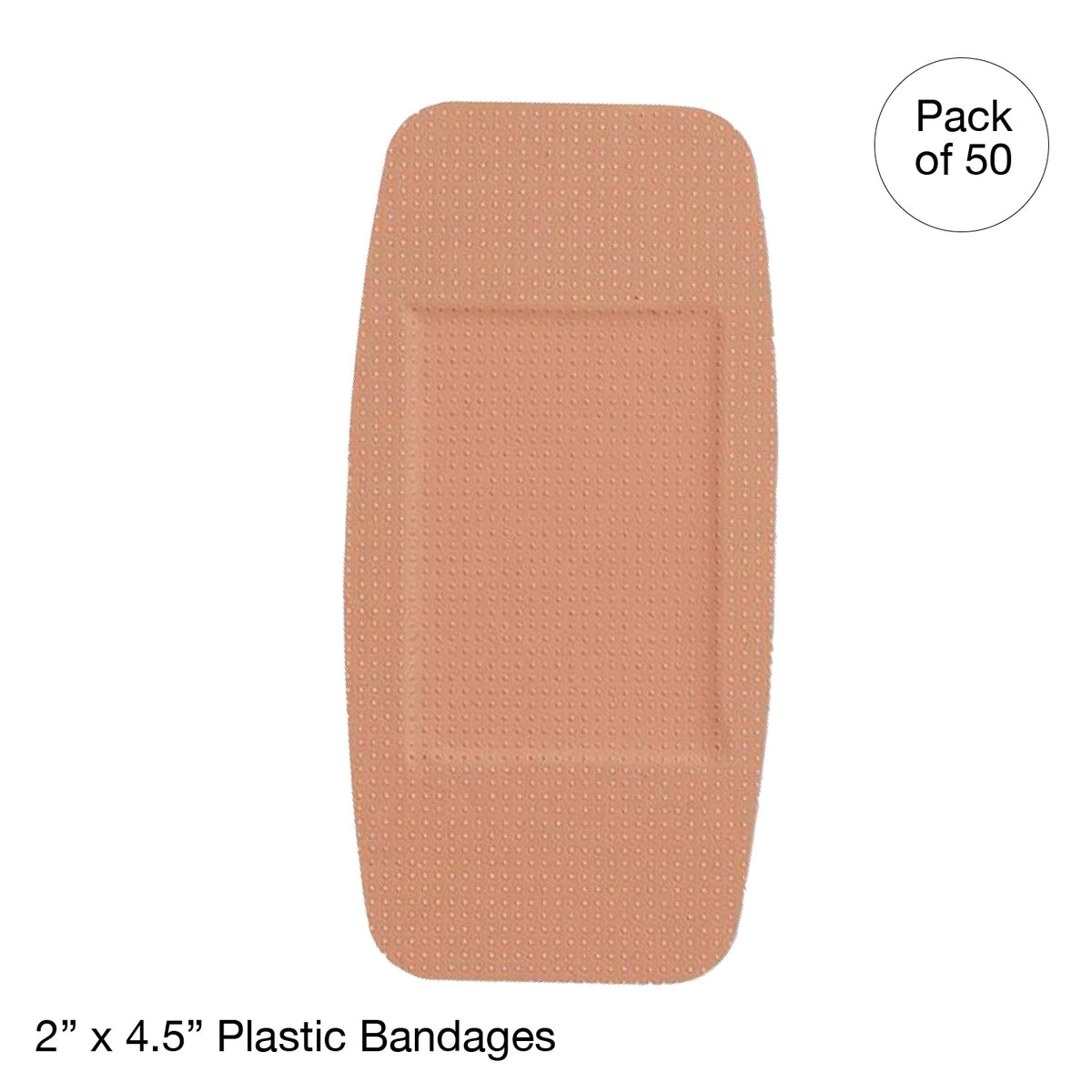 Kemp USA Plastic Bandages, 2" x 4.5", Extra Large ( - 50 pcs)