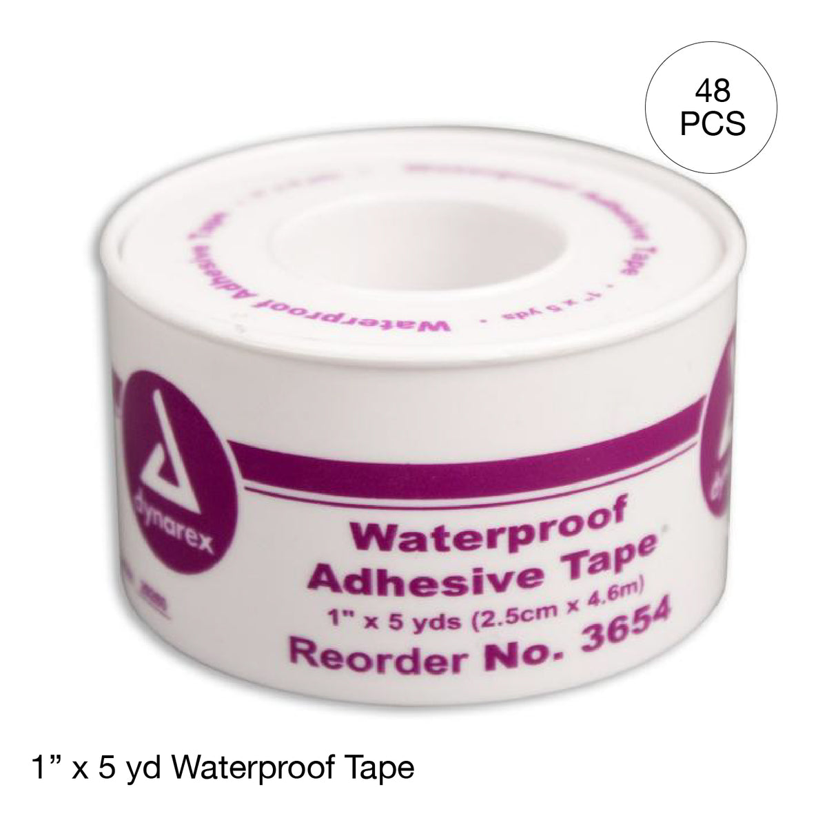Kemp USA Waterproof First Aid Tape (1" x 5 yd) (1 roll) - Waterproof First Aid Tape in Case (1" x 5 yd) (48 pcs)