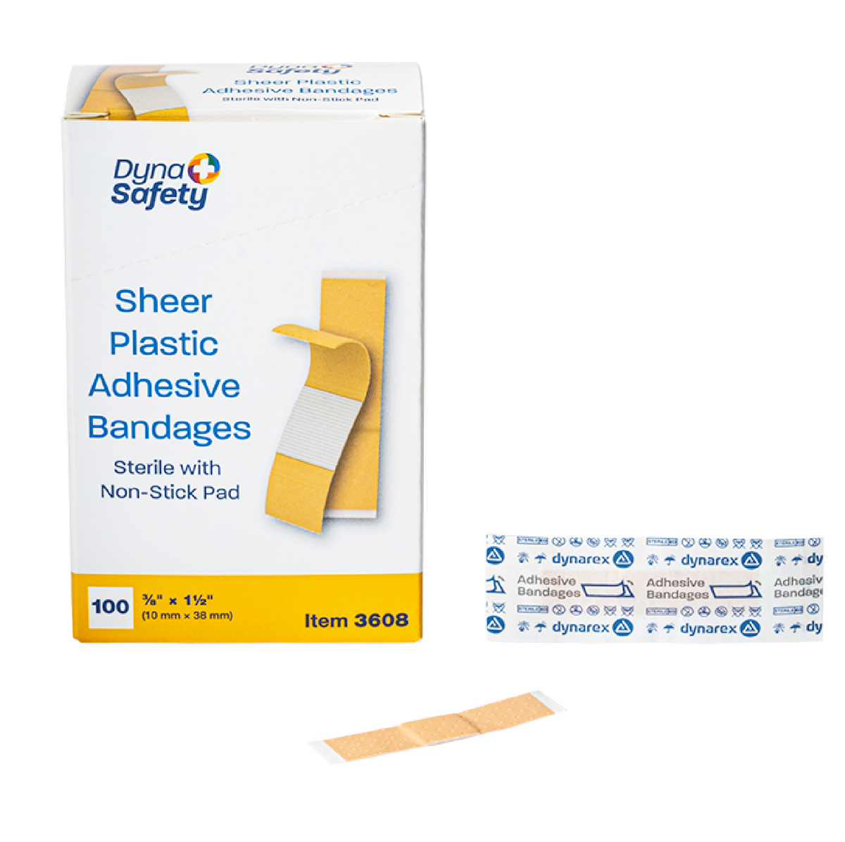 Kemp USA Plastic Bandages, 3/8" x 1.5" Junior ( - 100 pieces)