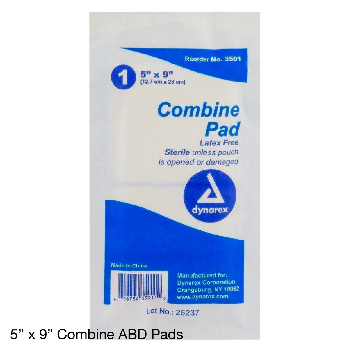 Kemp USA Combine ABD Pads, Sterile - 5x9 (Single Pad)