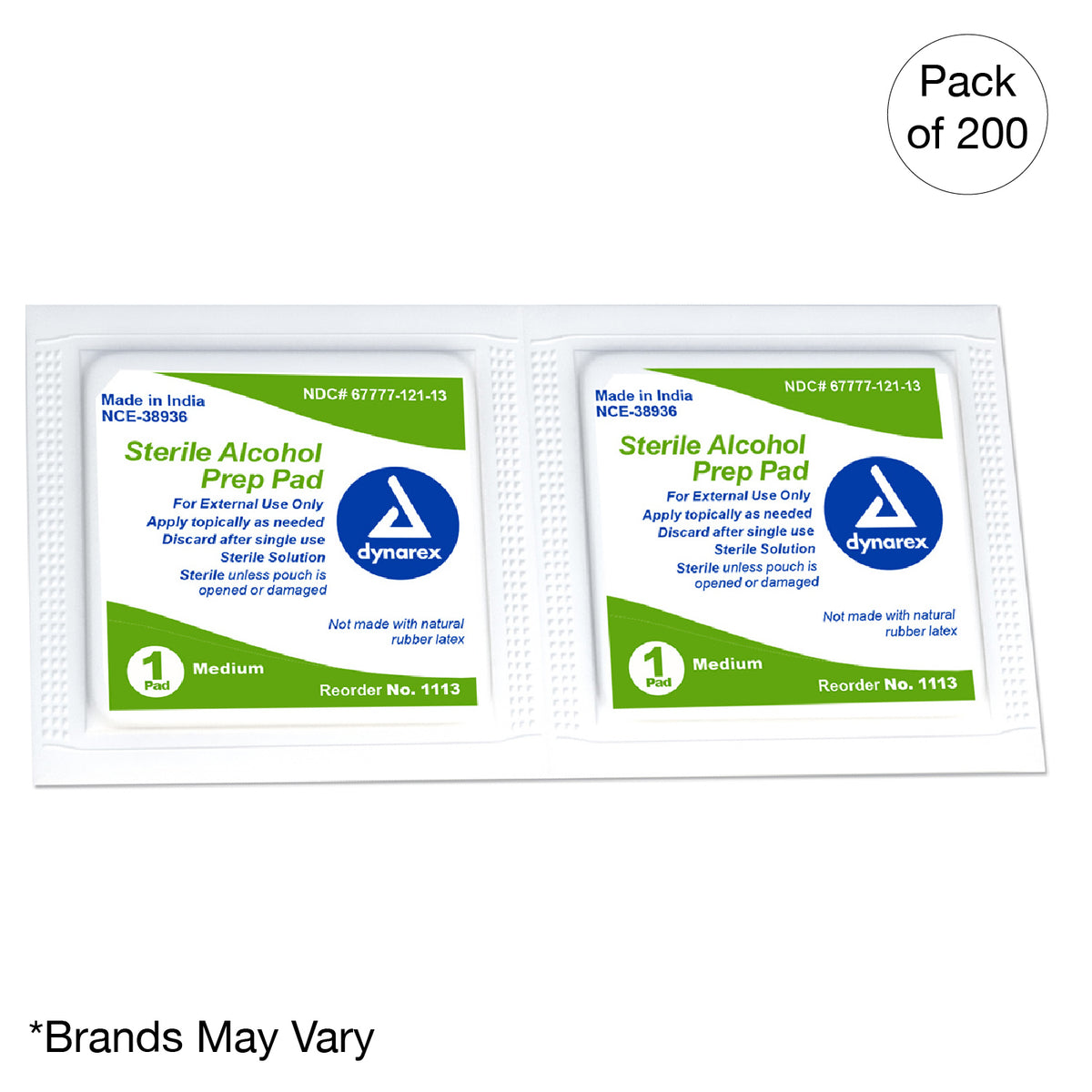Kemp USA Alcohol Prep Pads, Sterile - (200 pcs)