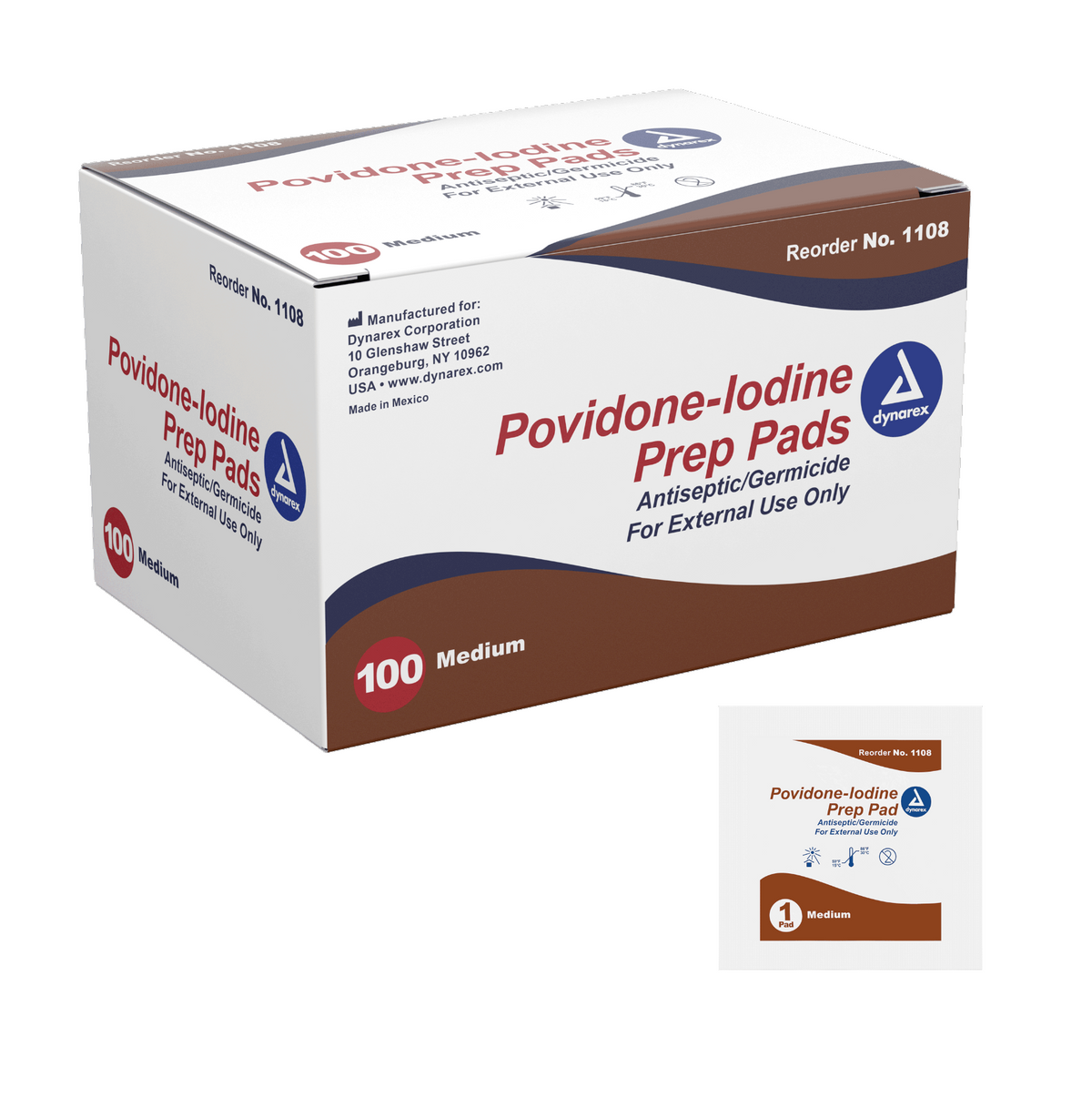 Kemp USA Povidone Iodine Prep Pad, Medium - (1,000 pcs)