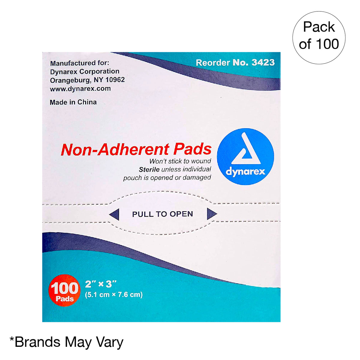 Kemp USA Non-Adherent Pad, Sterile, 2" x 3" - (100 pcs)