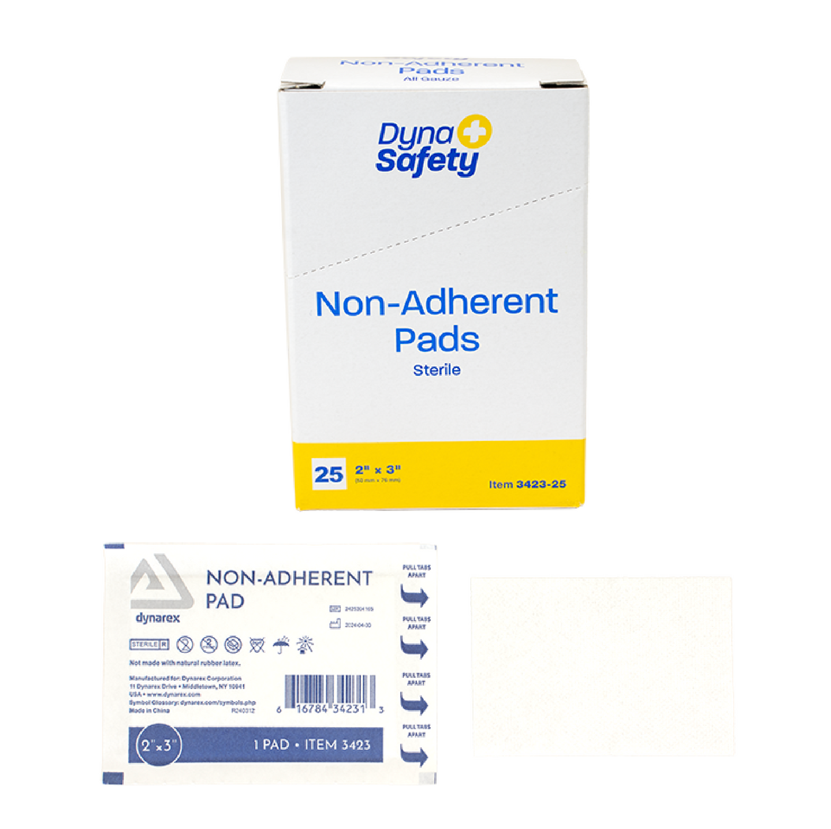 Kemp USA Non-Adherent Pad, Sterile, 2" x 3" - (100 pcs)