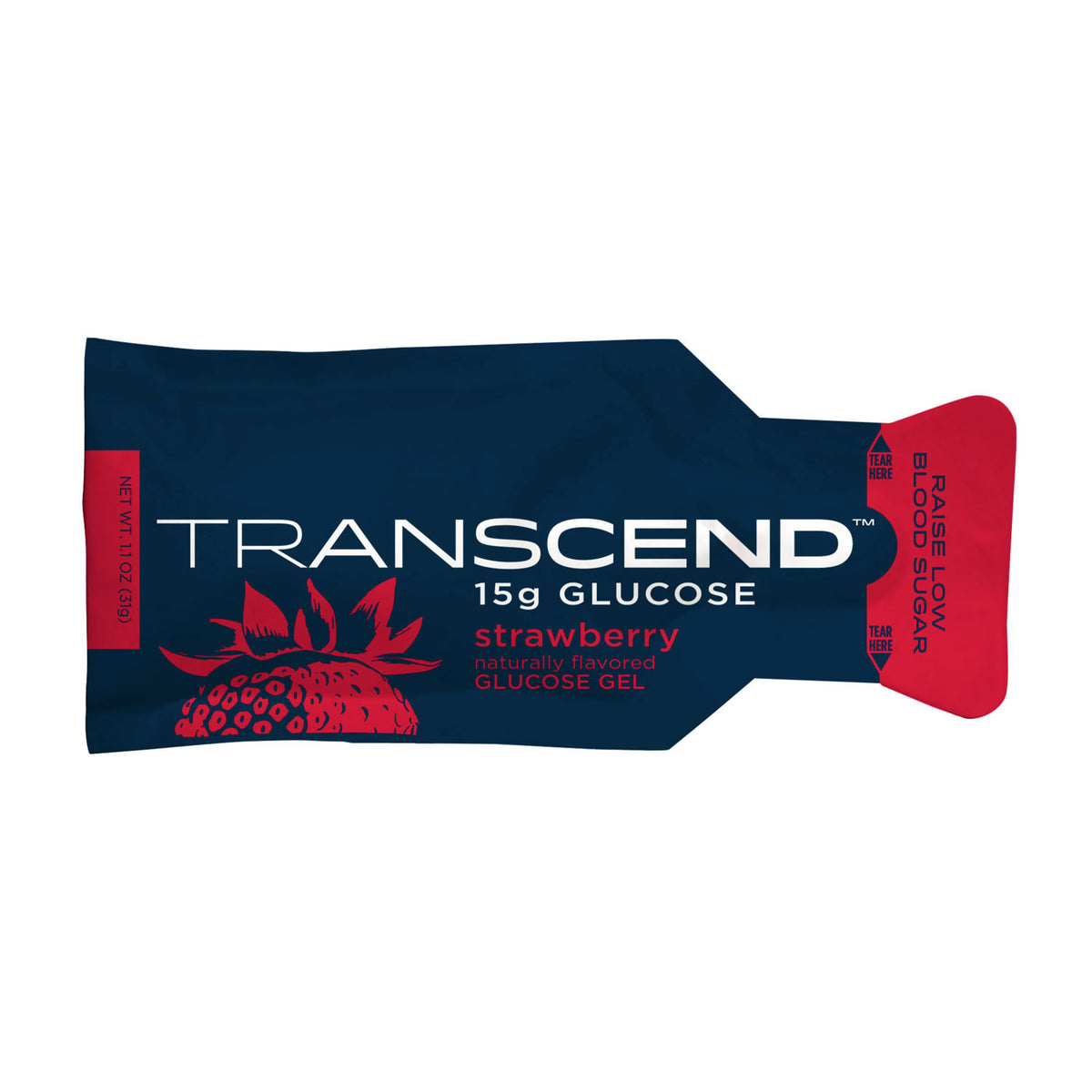 Transcend 15 gram Packet Glucose Gel Strawberry ( - 100 pcs)