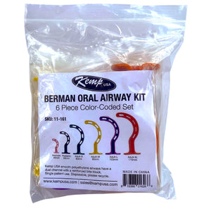 Kemp USA Berman Oral Airway 6 Piece Kit, OPA Kit, Color Coded (1 Set) - Default Title