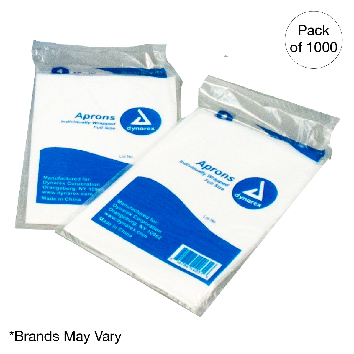 Kemp USA Disposable Poly Aprons, Chest-Knee Coverage - (1000 pcs)