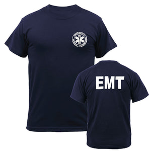 Kemp USA EMT T-Shirt - Navy, Printed Front & Back, Size X-Large