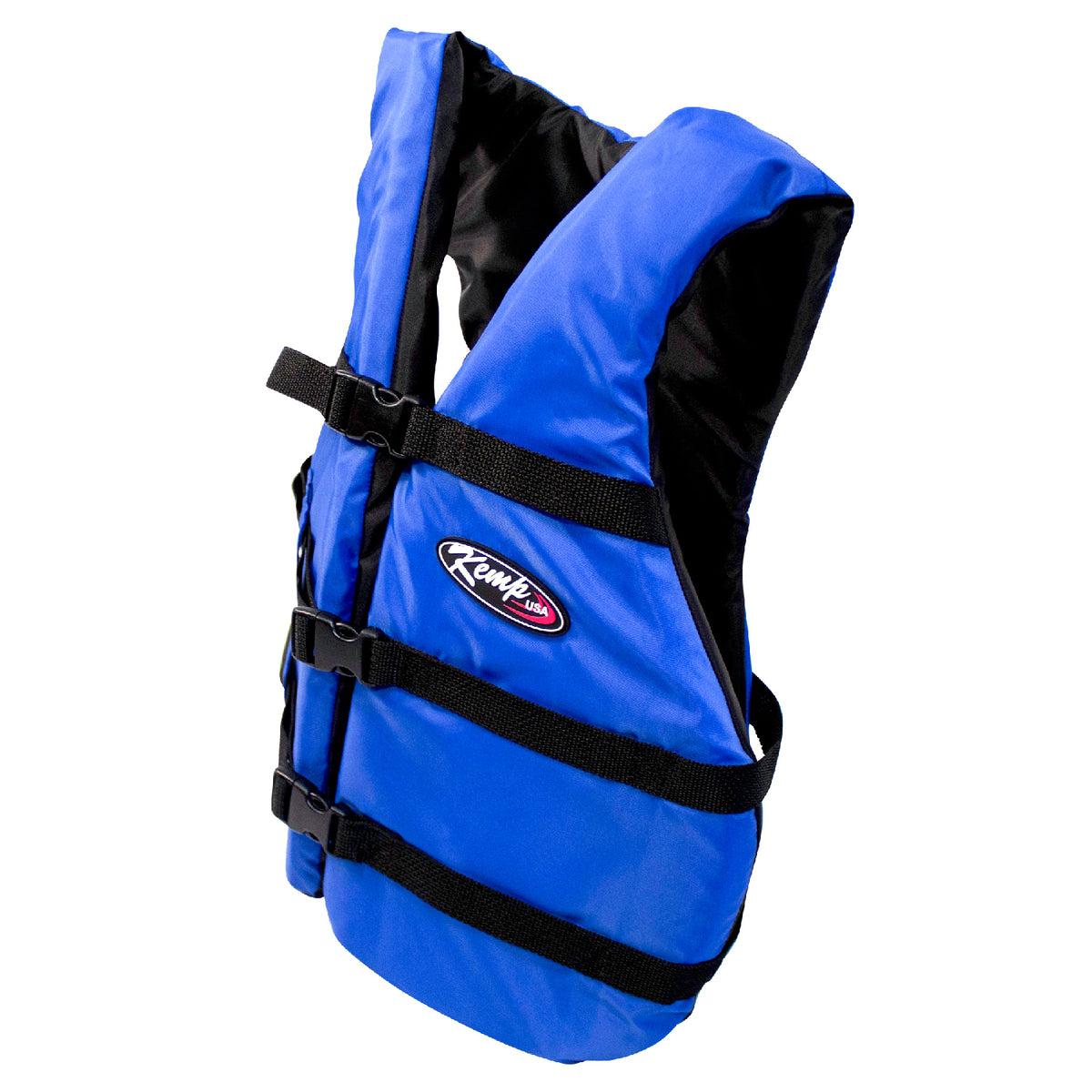 Kemp USA USGC Type - III PFD Life Jacket, Blue & Black, Adult