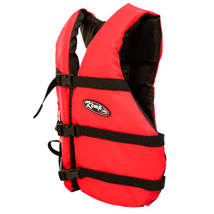 Kemp USA USGC Type - III PFD Life Jacket, Red & Black, Adult