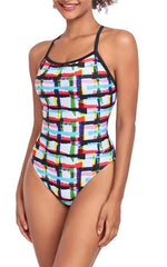 Adoretex Rainbow Steaks Print Women's Thin Strap One-Piece - 25 product image