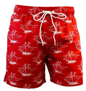 Adoretex Men's Sail Boat Printed 6" Inseam Beach Board Shorts - 25 product image 2