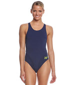 MP Michael Phelps Ladies Comp Back Wide Strap Solid 1-Piece Swimsuit - 26