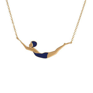 Custom enamel swimmer necklace image 6