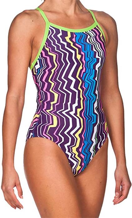 Arena Zig Zag Print MaxLife Light Drop Back Ladies One-Piece - 24