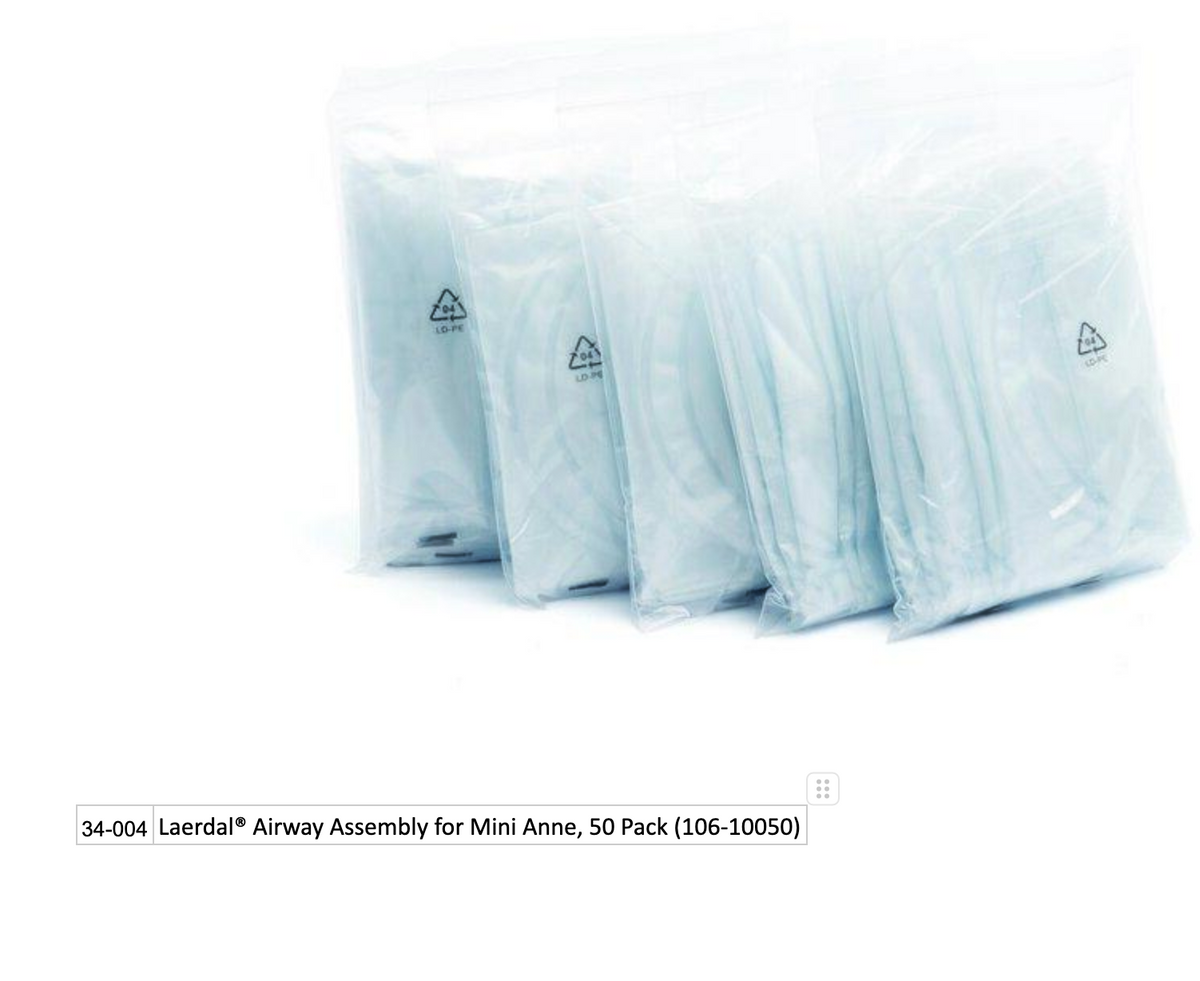 Laerdal® Airway Assembly for Mini Anne - 50 Pack (106-10050)
