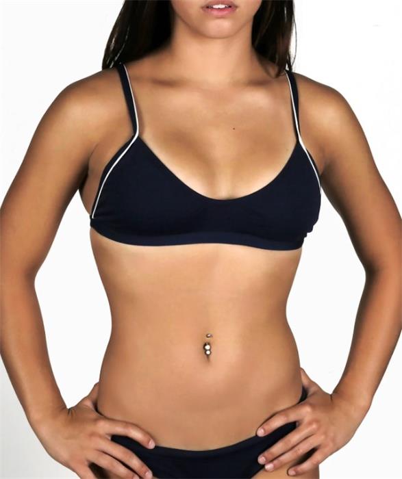 Adoretex Polyester Piped Female Adjustable Strap Workout Bikini Top - 25 product image