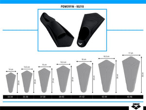 Arena Powerfin Short Training Fins - 26