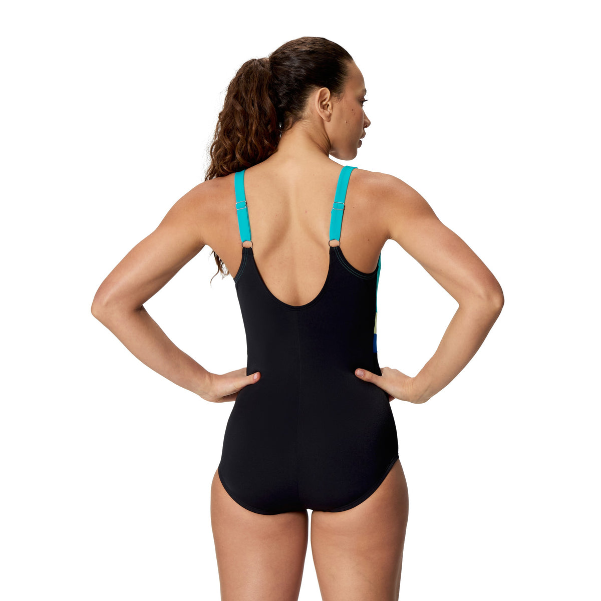 Speedo Banded Colorblock ONE Piece - ANTHRACITE/MAYAN BLUE