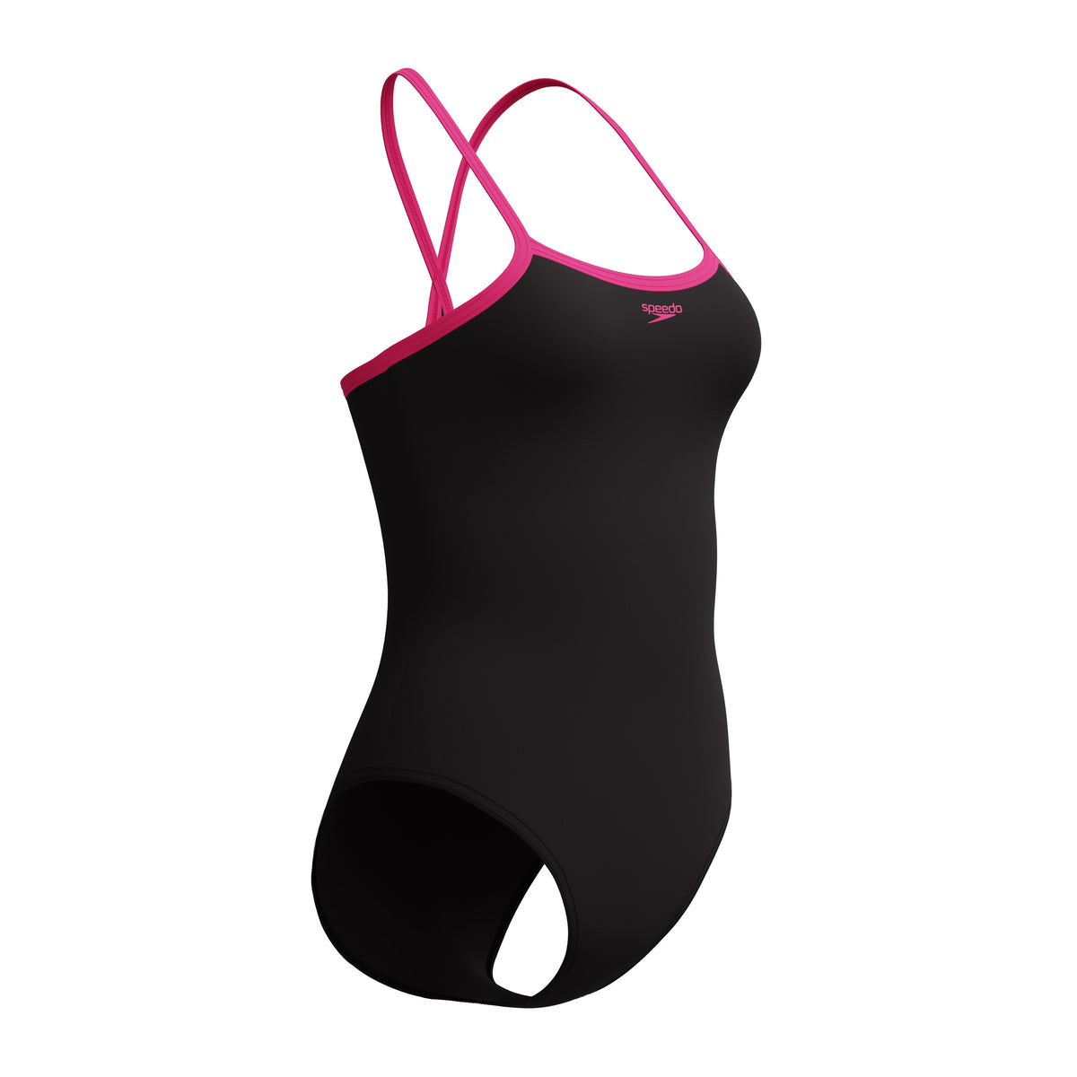 Speedo Solid Closed BACK Hydrobra ONE Piece - ANTHRACITE/MARGARITA PINK