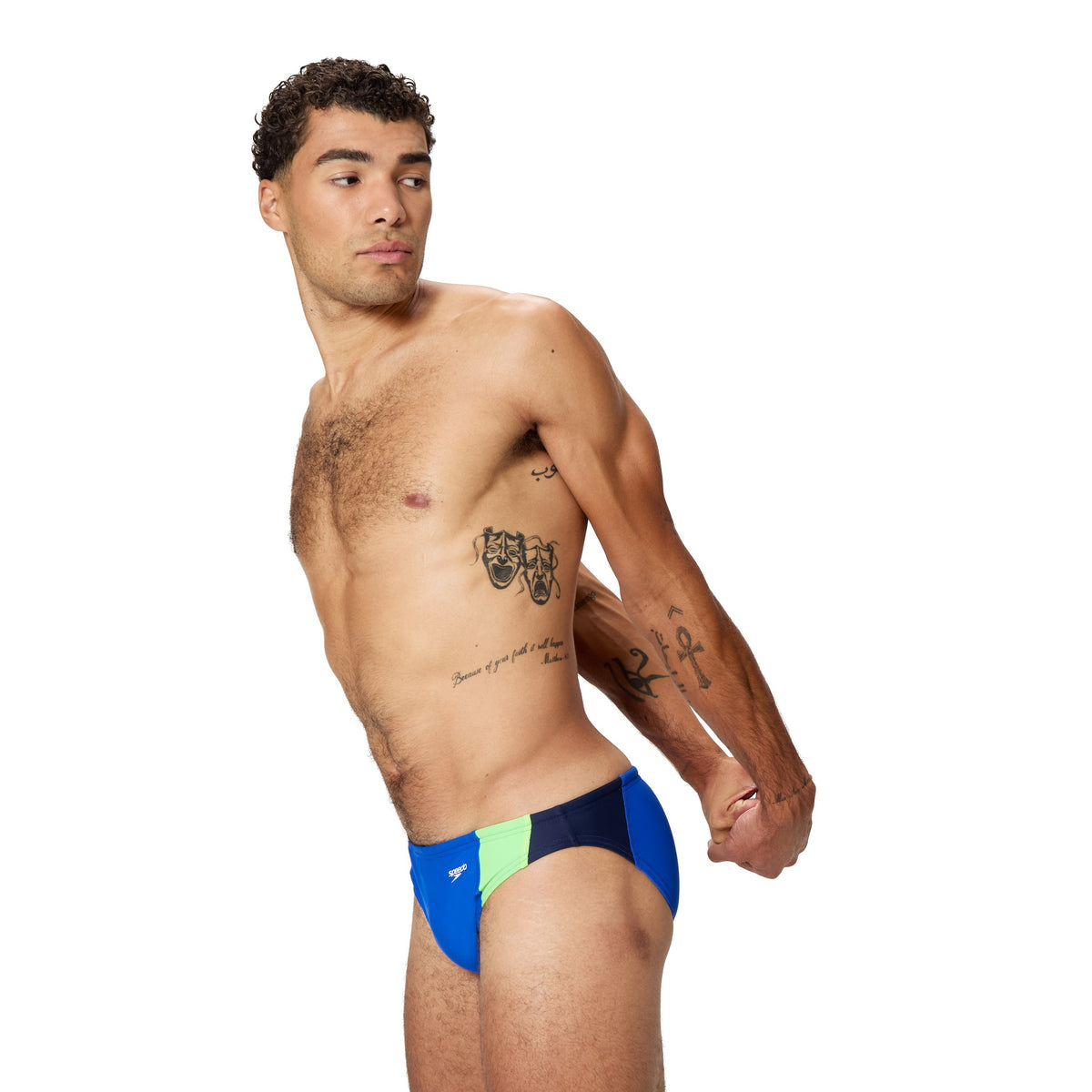 Speedo Colorblock Beachstar Brief 2 INCH - DEEP SAPPHIRE/SCREAMING GREEN