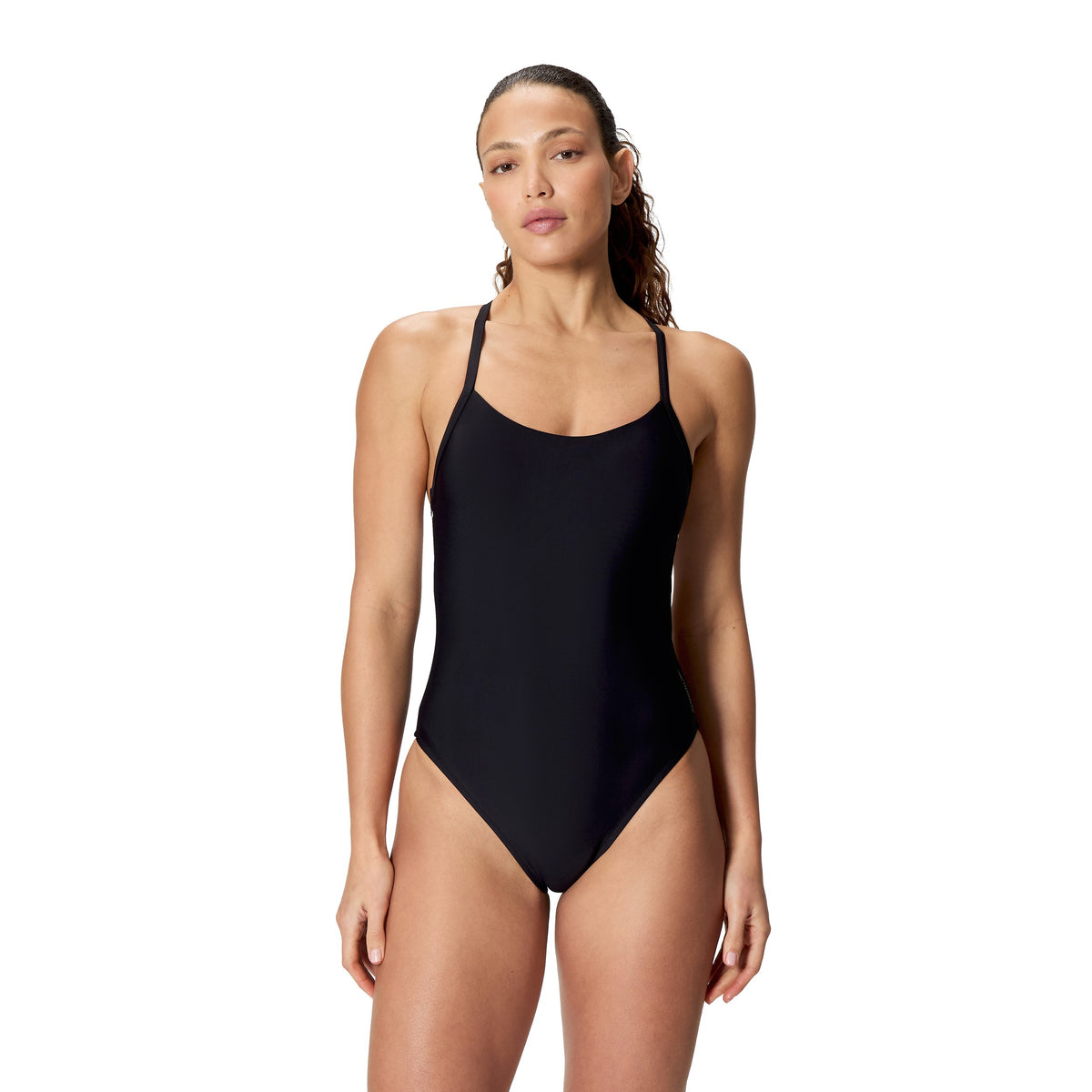 Speedo Solid Racerback ONE Piece - ANTHRACITE/WHITE