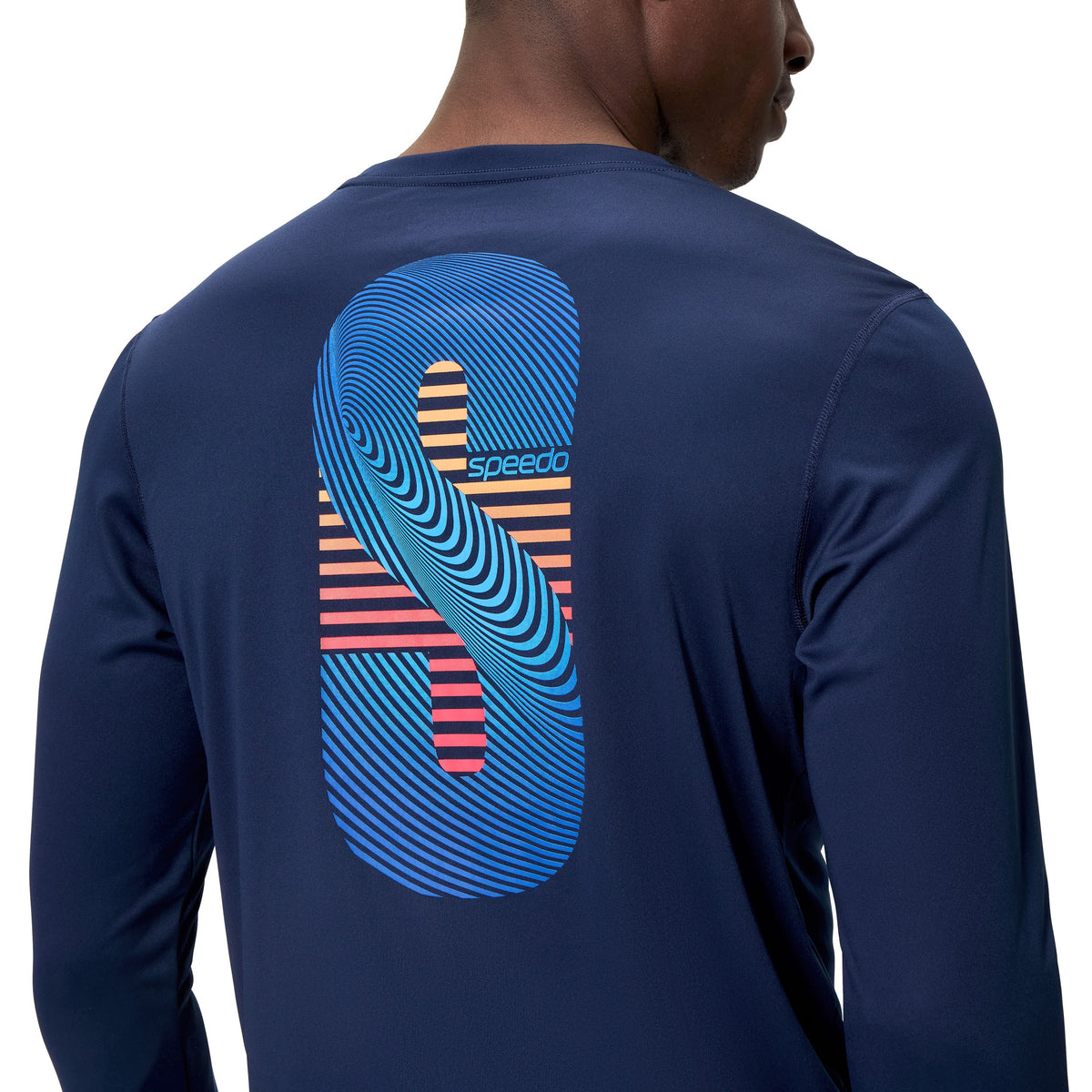 Speedo LONG Sleeve Graphic SWIM Shirt - PEACOAT/RED